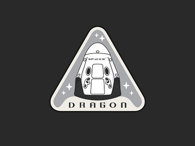 Dragon Capsule Badge adobe adobe illustrator art badge design icon illustration illustrator inspo logo nasa rocket spacex vector