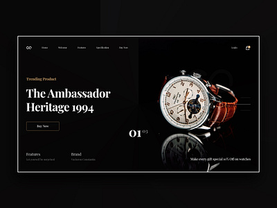 Watch - Landing Page Template app creative design designer eccomerce homepage landing landing page landingpage modern shopping template ui ui kit ux watch watches web web design website design