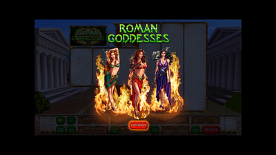 Boot Screen for Roman Goddesses slot game 3d animation gambling art gambling design game designer graphic design motion graphics ui