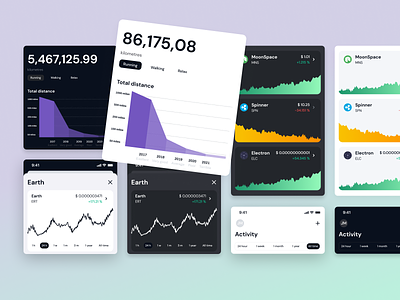 📈 Charts UI design widgets for iOS & Android apps android app charts dark dashboard design design system figma ios mobile templates ui ui kit widgets