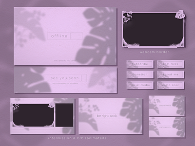 Simple Twitch Aesthetics Package Overlays 2d aesthetic twitch design aesthetic twitch package branding design esports illustration pastel panels pastel twitch overlay pastel twitch package simple twitch overlay simple webcam streamer twitch