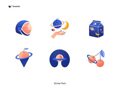 Sticker pack for Sweetle brand brand design branding design clean colors design identity illustration minimal stickers ui