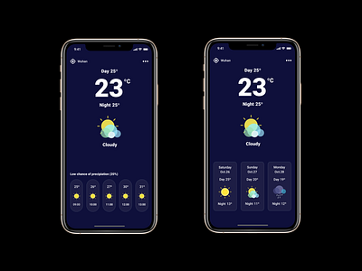 Weather App mobile ui weather app web