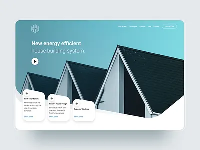 Hero Web Banner architect website architecture clean design construction company efficient energy hero banner minimal design rounded corners web ui website design