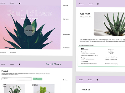 #007Shop page colors design flowers main page nature ui web