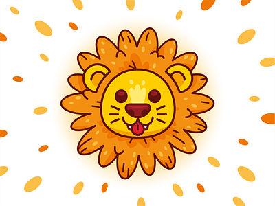 Dandelion animal cartoon children creative cute dandelion design art flat flower funny graphic illustration kids lion lion head logo mascot outline sweet vector