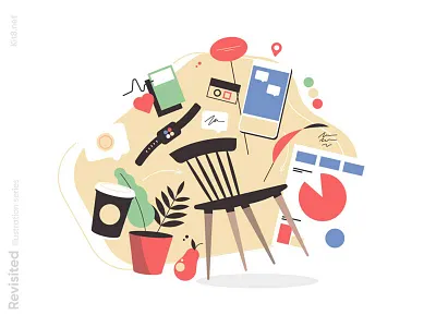 Set of various items for living illustration character flat illustration items kit8 living set various vector