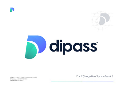 D + P Negetive Space Logomark abstract logo brand brand identity branding creative logo designer d logo design dp logo logo logo design logo designer logo mark logo trends 2022 modern logo modern logos monogram p logo symbol vector