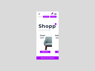 Shopp design homepage interface iphone landing page mobile mockup shop ui ux