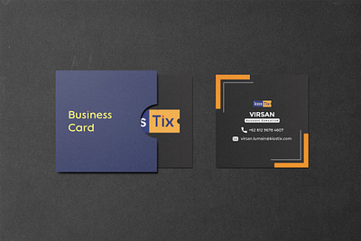 Square Business Card Design (w/ Mockup) adobe illustrator business card businesscard design indonesia logo smkn 48 jakarta square business card vector