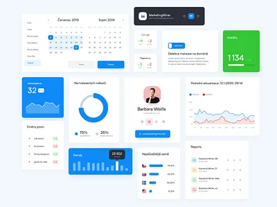 Marketing Miner - Components clean concept dashboard design interface seo statistics ui uidesign web website