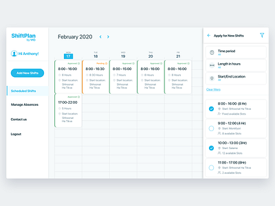 via calendar driver shifts shuttle via