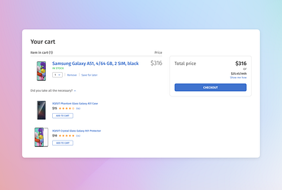 eCommerce shopping cart checkout clean clean ui ecommerce online shopping shopping cart smartphone ui web
