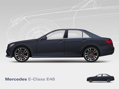 Mercedes E46 car e class e46 illustraion mercedes mercedes benz vector vector art vehicle