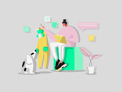 Self isolation illustration art branding charachter design graphic art illustration illustration art itechart social campaign texture