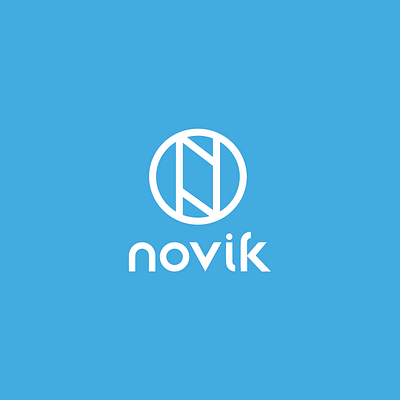 Novik Lab logo blue branding design logo minimalist mirasa mirasadesign typography