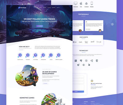 Gamedevelopement design gamedesign gamedevelopment gaming landingpagedesign ui uiux ux website website concept websiteui