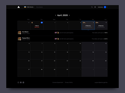 Arenum black clean cup design desktop ecommerce game minimal saas schedule tournaments typography ui ux web website