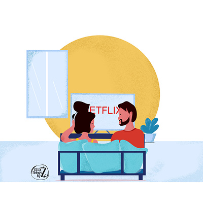 Time to Netflix! affinity designer affinitydesigner design digital illustration doodle time doodler drawing flat people illustrating illustration