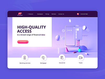 Banking landing page bank account banking finance financial services first screen landing landing page landing page design web web design webdesign website