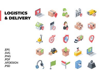 Logistics & Delivery 3d concept creative flat icons idea illustration isometric isometric art isometric design isometric icons isometric illustration