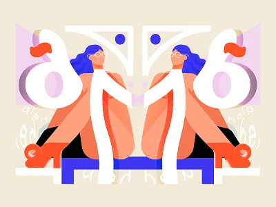 h16 abstract character design future girl hot16challenge illustration outline poster art poster design vector