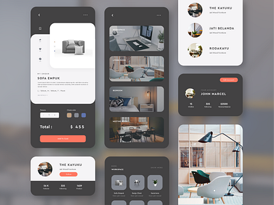 KAYUKU - Furniture Mobile Store app branding design e commerce furniture illustration mobile mobile design mockup store app ui