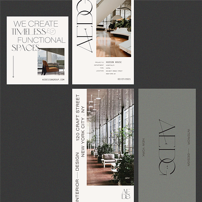 AE Design Group | Rebrand branding design feminine interior l logo lynx modern philadelphia typography