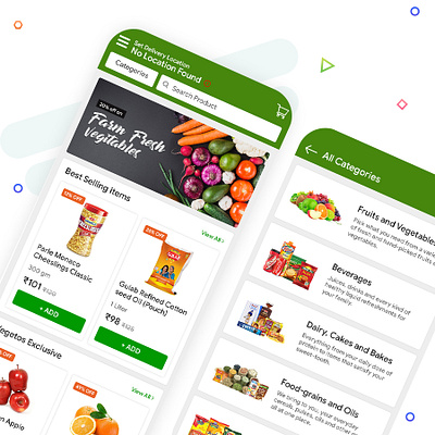 Grocery Ordering & Delivery App app branding delivery app grocery app illustration minimal mobile app design ui ux ux