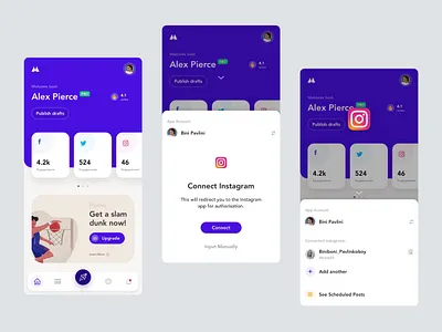 Social Marketing App - Update app clean design illustration mobile modern network social media socialmedia ui ux