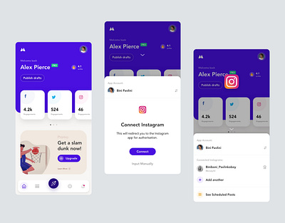 Social Marketing App - Update app clean design illustration mobile modern network social media socialmedia ui ux