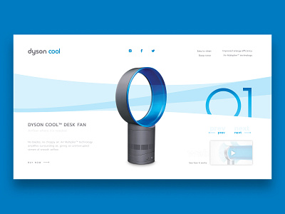 Dyson Cool Concept concept cool design dyson fan minimalist ui web web design