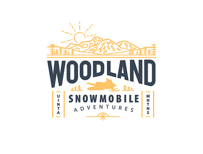 Woodland Snowmobile Logo adventure branding design graphic design logo logo design mountains snowmobile vector