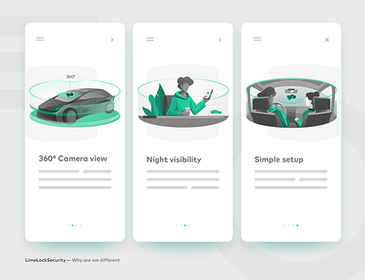 Car Security System 2d art camera car characterdesign flat illustration illustration mobile app security camera security system ui vector