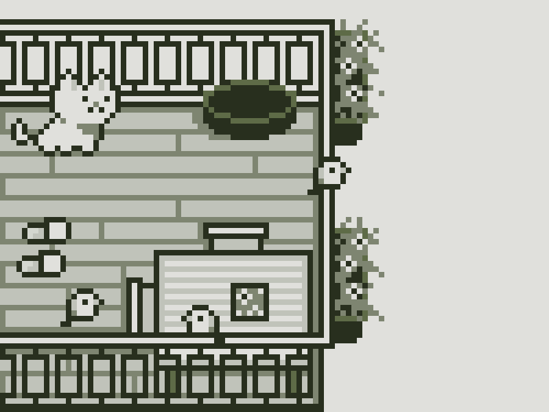 Balcony balcony bird cat illustration pixel pixel art retro