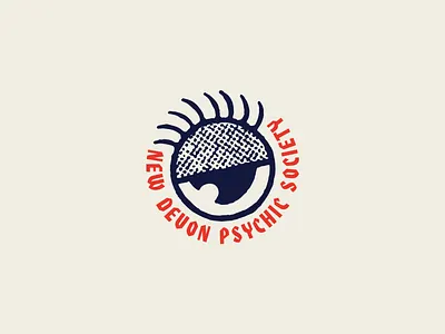 New Devon Psychic Society badge branding iconography illustration lettering logo logotype stamp texture typography