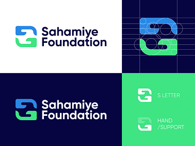 S Letter + Hand Image - Logo Design Concept (for sale) branding corporate development entrepreneur for sale unused buy foundation hand icon identity international logo logo design logo designer logotype media tech digital nonprofit s letter logo support symbol wordmark lettermark