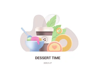 DESSERT TIME coffe concept design desserts donut icecream illustration