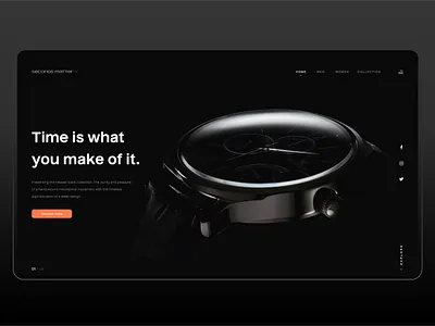 Seconds matter. adobe xd black website dark ui landing design landing page landing page concept landing page design landing page ui landingpage uidesign uiuxdesign watch watch ui website design