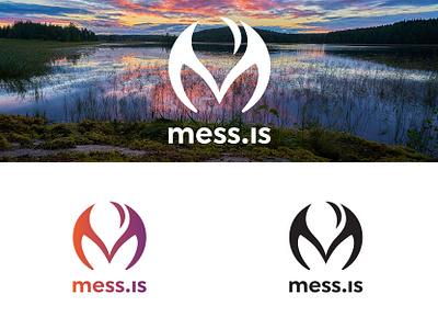 mess.is logo in Finland adventure brand branding community drop earth ecofriendly finland flower green logo logodesign logodesigner logotype m negative space logo negativespace planet plant water