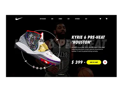 Kyrie 6 Pre-Heat Houston design illustration kyrie irving nike web