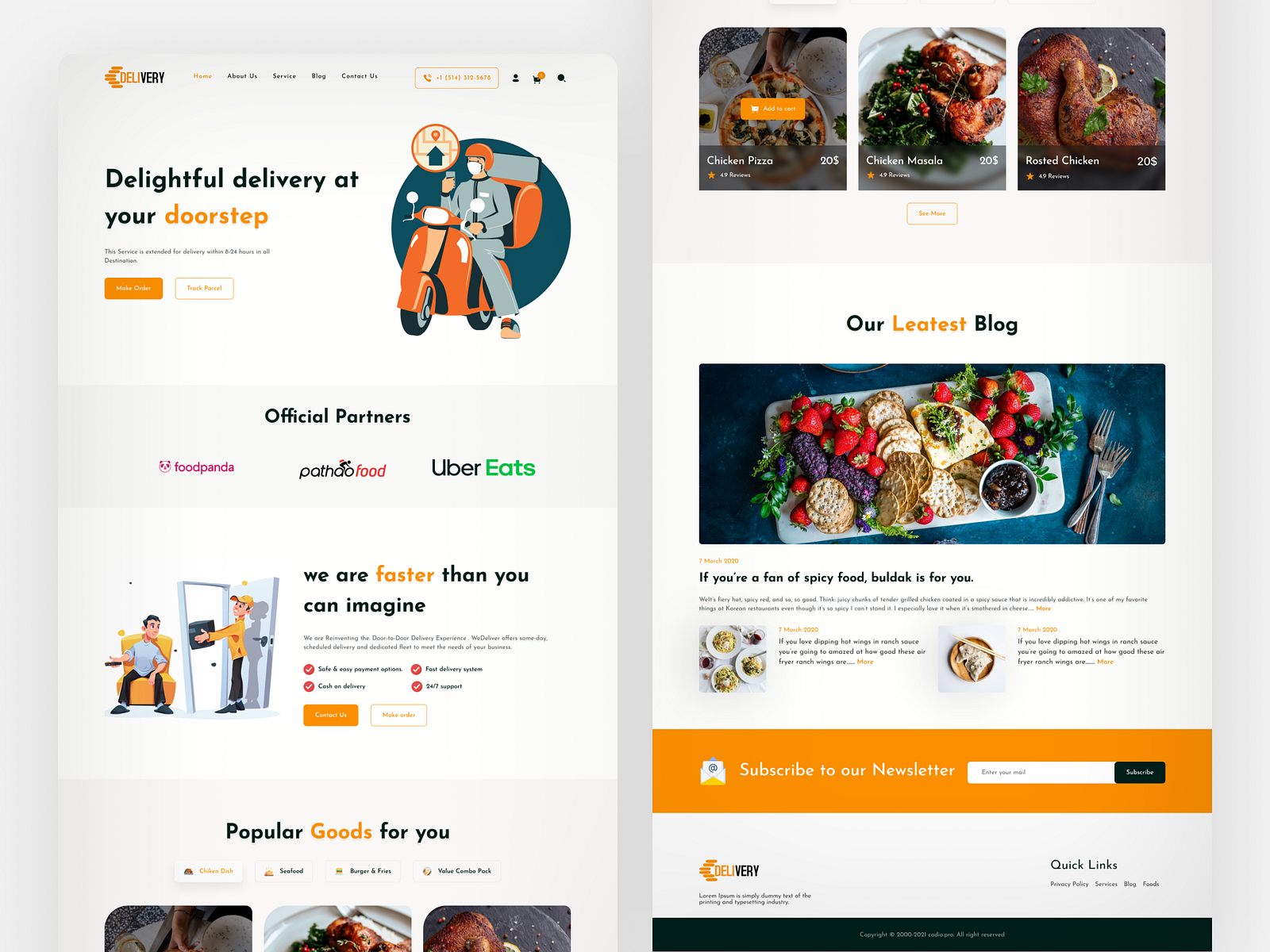 Delivery Service website design by ilias miah on Dribbble