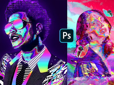 Photoshop Course - Retro Futuristic Style in Photoshop class course courses everyday futuristic glitchy gradient klarens photoshop portrait retro skillshare style trend tutorial vaporwave