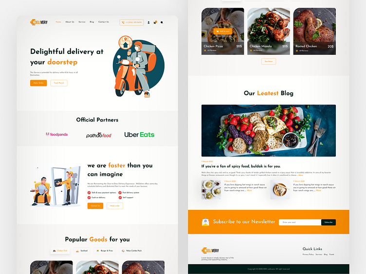 Delivery Service website design by Ilias Miah on Dribbble