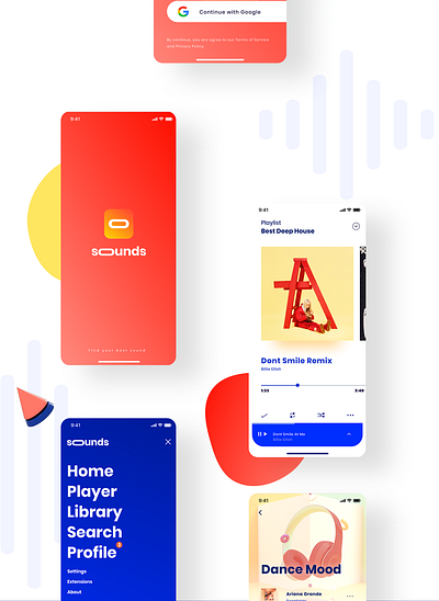 Sounds® app app design clean design interface minimal music music player musician ui ux