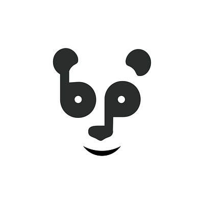 PANDA INITIAL BP 2 Converted animal black bp initial brand design icon illustration logo modern modern logo panda unique vector