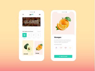 go.fit - Healthy Food App app food food and drink food app food app ui ios iphone iphone x mobile app mobile ui ui