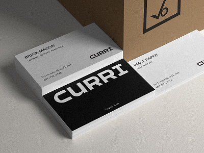 Curri | Business Cards brand branding business cards cards construction i beam identity logo