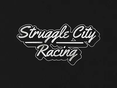 Struggle City Racing Logo badge badge design branding caligraphy design illustration lettering logo merchandise type typography
