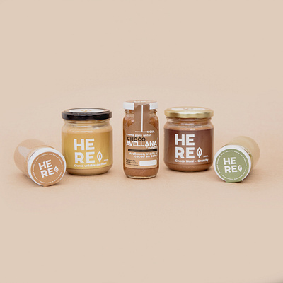Packaging Design / Peanut Butter - HERE branding branding and identity branding concept logo logodesign packagedesign packaging packagingdesign